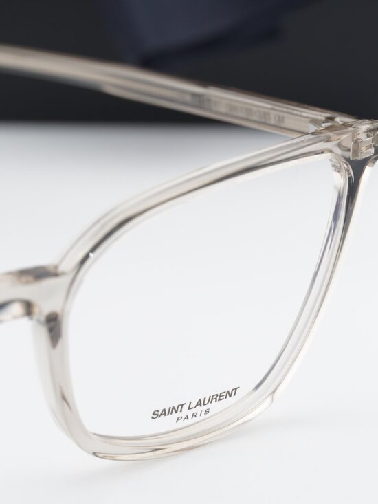 Saint Laurent SL669 001 Cat Eye Eyeglasses – Shiny Beige 54mm main image 10